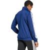 imageadidas Mens 3S FullZip Training Athletic Outerwear Casual Full Zip  WhiteDark Blue