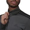 imageadidas Mens 3S FullZip Training Athletic Outerwear Casual Full Zip  WhiteDark Grey HeatherBlack