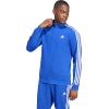 imageadidas Mens 3S FullZip Training Athletic Outerwear Casual Full Zip  WhiteSemi Lucid BlueWhite