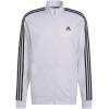imageadidas Mens 3S FullZip Training Athletic Outerwear Casual Full Zip  WhiteWhiteBlack