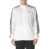 imageadidas Mens 3S FullZip Training Athletic Outerwear Casual Full Zip  WhiteWhiteBlack