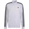 imageadidas Mens 3S FullZip Training Athletic Outerwear Casual Full Zip  WhiteWhiteBlack