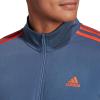imageadidas Mens 3S FullZip Training Athletic Outerwear Casual Full Zip  WhiteWonder SteelSemi Impact Orange