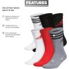 imageadidas Mens Athletic Cushioned 6Pack Crew Cushioned Crew Socks with Arch Compression for a Secure FitBlackVivid RedWhiteGraphic