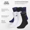 imageadidas Mens Athletic Cushioned 6Pack Crew Cushioned Crew Socks with Arch Compression for a Secure FitDark BlueWhiteBlackGraphic