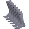 imageadidas Mens Athletic Cushioned 6Pack Crew Cushioned Crew Socks with Arch Compression for a Secure FitHeather GreyBlack