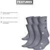 imageadidas Mens Athletic Cushioned 6Pack Crew Cushioned Crew Socks with Arch Compression for a Secure FitHeather GreyBlack