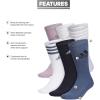 imageadidas Mens Athletic Cushioned 6Pack Crew Cushioned Crew Socks with Arch Compression for a Secure FitPreloved Fig PurplePreloved Ink BlueCool Light HeatherGraphic