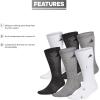 imageadidas Mens Athletic Cushioned 6Pack Crew Cushioned Crew Socks with Arch Compression for a Secure FitWhiteAlumina BeigeCarbon Grey