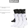 imageadidas Mens Athletic Cushioned 6Pack Crew Cushioned Crew Socks with Arch Compression for a Secure FitWhiteBlackWhite