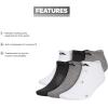 imageadidas Mens Athletic Cushioned Socks 6Pack No Show with Arch SupportWhiteAlumina BeigeCarbon Grey