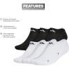 imageadidas Mens Athletic Cushioned Socks 6Pack No Show with Arch SupportWhiteBlackWhite