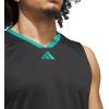 imageadidas Mens Basketball Legends 3Stripes Tank TopBlackPure Teal
