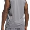 imageadidas Mens Basketball Legends 3Stripes Tank TopGrey Three  Black