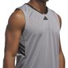 imageadidas Mens Basketball Legends 3Stripes Tank TopGrey Three  Black