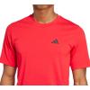 imageadidas Mens Essentials Feel Ready Training TShirtPure RubyBlack