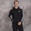 imageadidas Mens Essentials Fleece 3 Stripes Hoodie Training Athletic Outerwear Casual  GreyBlackWhite