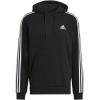 imageadidas Mens Essentials Fleece 3 Stripes Hoodie Training Athletic Outerwear Casual  GreyBlackWhite