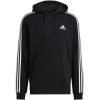 imageadidas Mens Essentials Fleece 3 Stripes Hoodie Training Athletic Outerwear Casual  GreyBlackWhite
