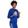 imageadidas Mens Essentials Fleece 3 Stripes Hoodie Training Athletic Outerwear Casual  GreyBold BlueWhite