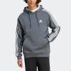 imageadidas Mens Essentials Fleece 3 Stripes Hoodie Training Athletic Outerwear Casual  GreyDark Grey Heather