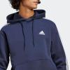 imageadidas Mens Essentials Fleece 3 Stripes Hoodie Training Athletic Outerwear Casual  GreyLegend Ink