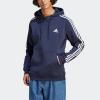 imageadidas Mens Essentials Fleece 3 Stripes Hoodie Training Athletic Outerwear Casual  GreyLegend Ink
