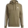 imageadidas Mens Essentials Fleece 3 Stripes Hoodie Training Athletic Outerwear Casual  GreyOrbit GreenWhite