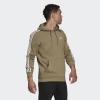 imageadidas Mens Essentials Fleece 3 Stripes Hoodie Training Athletic Outerwear Casual  GreyOrbit GreenWhite