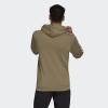 imageadidas Mens Essentials Fleece 3 Stripes Hoodie Training Athletic Outerwear Casual  GreyOrbit GreenWhite