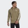imageadidas Mens Essentials Fleece 3 Stripes Hoodie Training Athletic Outerwear Casual  GreyOrbit GreenWhite