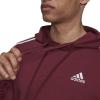 imageadidas Mens Essentials Fleece 3 Stripes Hoodie Training Athletic Outerwear Casual  GreyVictory CrimsonWhite