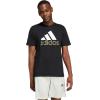 imageadidas Mens Essentials Single Jersey 3Stripes TShirtBlackWhiteOlive Strata