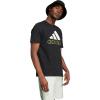 imageadidas Mens Essentials Single Jersey 3Stripes TShirtBlackWhiteOlive Strata