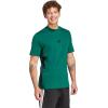 imageadidas Mens Essentials Single Jersey 3Stripes TShirtCollegiate GreenBlack