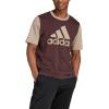 imageadidas Mens Essentials Single Jersey 3Stripes TShirtShadow BrownBlanch Cargo