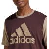 imageadidas Mens Essentials Single Jersey 3Stripes TShirtShadow BrownBlanch Cargo