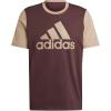 imageadidas Mens Essentials Single Jersey 3Stripes TShirtShadow BrownBlanch Cargo