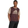 imageadidas Mens Essentials Single Jersey 3Stripes TShirtShadow BrownBlanch Cargo