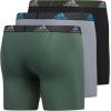 imageadidas Mens Microfiber Boxer Briefs Underwear Multipack  Athletic Moisture Wicking Stretch Fit ampamp TaglessGreen OxideGreyPulse BlueP