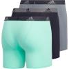 imageadidas Mens Microfiber Boxer Briefs Underwear Multipack  Athletic Moisture Wicking Stretch Fit ampamp TaglessPulse Mint GreenLegend Ink BlueGreyP