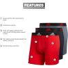 imageadidas Mens Microfiber Boxer Briefs Underwear Multipack  Athletic Moisture Wicking Stretch Fit ampamp TaglessScarlet RedBlackOnix GreyP
