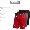 imageadidas Mens Performance 3Pack Long Boxer Brief Underwear Boxer Briefs  3Pack Long Mens Underwear PackScarlet RedBlackOnix GreyPerformance