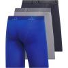 imageadidas Mens Performance 3Pack Long Boxer Brief Underwear Boxer Briefs  3Pack Long Mens Underwear PackTeam Royal BlueGreyLegend Ink BlueMicrofiber