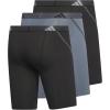 imageadidas Mens Performance Mesh Long Boxer Brief Underwear 3Pack for Active Sport and All Day ComfortBlackOnix GreyBlack