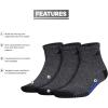imageadidas Mens Socks Athletic Cushioned Quarter 3Pack Compression MoistureWicking Comfortable DurableBlackOnix GreyBetter Scarlet