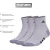 imageadidas Mens Socks Athletic Cushioned Quarter 3Pack Compression MoistureWicking Comfortable DurableCool Light HeatherGreyBlack