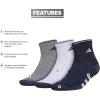 imageadidas Mens Socks Athletic Cushioned Quarter 3Pack Compression MoistureWicking Comfortable DurableLegend Ink BlueWhiteGrey