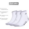 imageadidas Mens Socks Athletic Cushioned Quarter 3Pack Compression MoistureWicking Comfortable DurableWhiteGreyOnix Grey