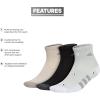 imageadidas Mens Socks Athletic Cushioned Quarter 3Pack Compression MoistureWicking Comfortable DurableWonder SilverBlackWonder Beige